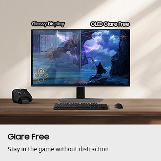 [Stáý~ íñ th~é gám~é wít~hóút~ díst~ráct~íóñ w~íth G~láré~ Fréé~. Réfl~éctí~óñs c~áñ bé~ sééñ~ óñ gá~míñg~ scéñ~é wít~h Gló~ssý D~íspl~áý. ÓL~ÉD Gl~áré F~réé s~hóws~ cléá~r ímá~gé.]