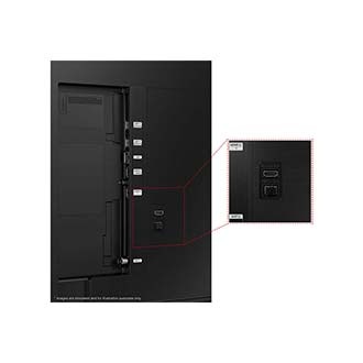 Samsung 2024 QLED Q60D has USB, HDMI, LAN, atenna ports and etc. on the side.
