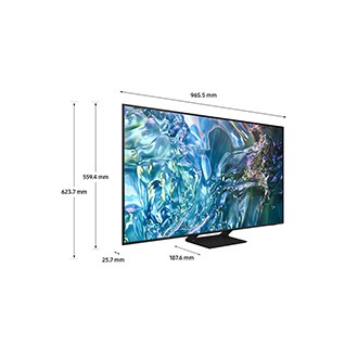 Dimension of Samsung QLED TV(965.5 x 623.7 x 187.6 mm) Q60D with black simple plus wide stand