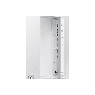 Samsung 2024 The Serif LS01D has USB, HDMI, atenna ports and etc. on the side.