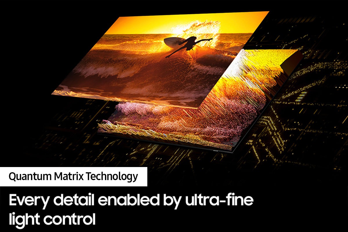 Neo QLED TV QN90D with Quantum Matrix Technology discovers great detail in in both the darkest and brightest scenes