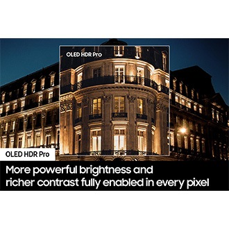 "OLED HDR Pro" technology reveals bright highlights and hidden details that make intricate designs of a building come to life.