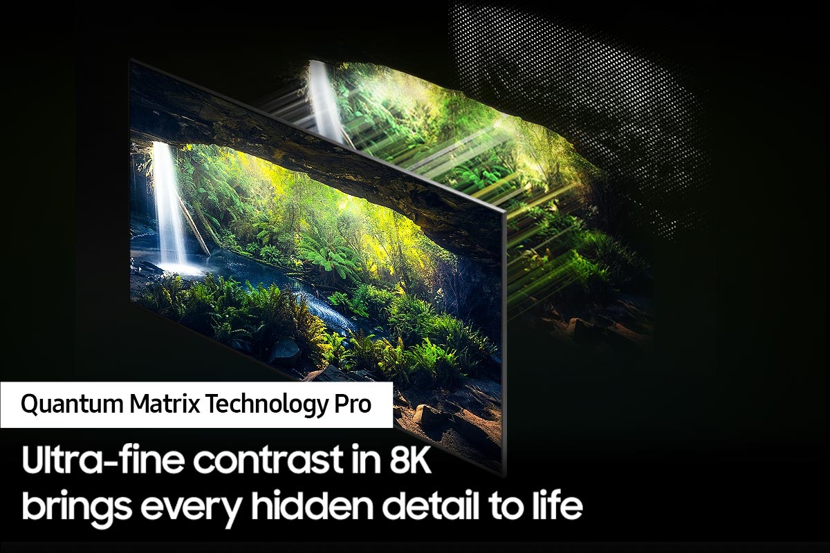 Neo QLED TV QN800D with Quantum Matrix Technology Pro discovers great detail in both the darkest and brightest scenes