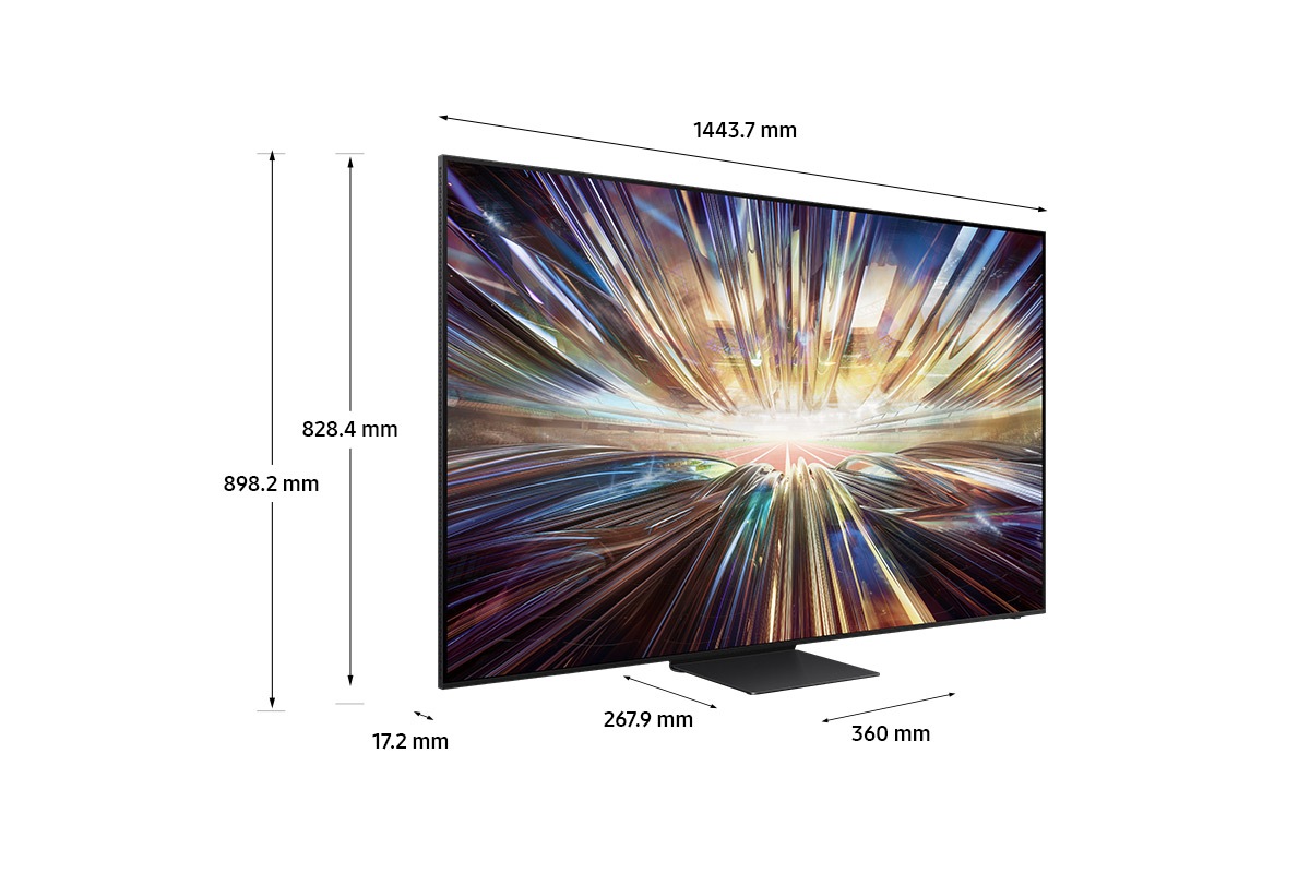 Dimension of Samsung Neo QLED TV(1443.7 x 898.2 x 267.9 mm) QN800D with black slim oc stand