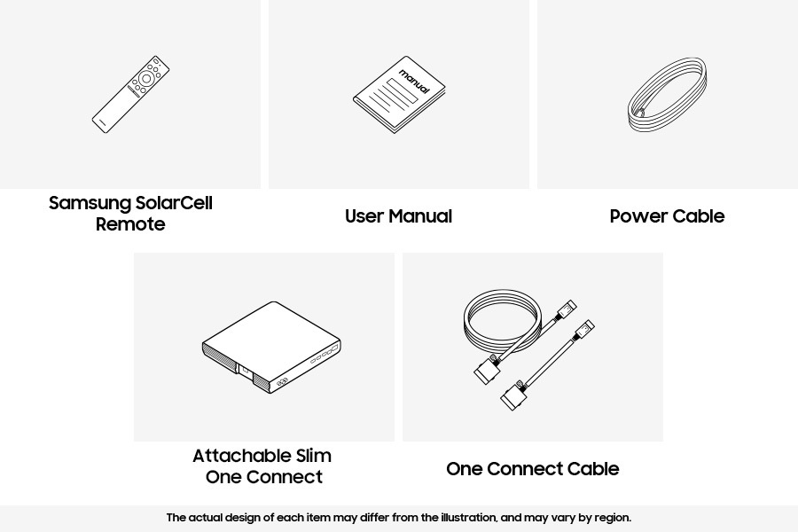 Samsung 2024 Neo QLED QN900D accessories provided include One Connect and remote control.