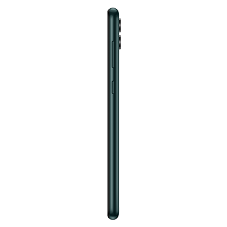 HP Samsung Galaxy A04 dengan dual SIM 4G, warna Deep Green. Tampilan sisi kanan smartphone Galaxy A04.