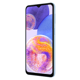 Samsung A23 resmi dirilis dengan selfie camera 8MP, lihat review Samsung A23 di website Samsung Indonesia. HP A23 hadir dalam varian Light Blue memori 6/128GB.