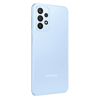 Ketahui harga Samsung A23 warna Light Blue, hadir dengan empat kamera fitur OIS dan Digital Zoom 10x. Beli Samsung A23 harga dan garansi resmi SEIN di sini.