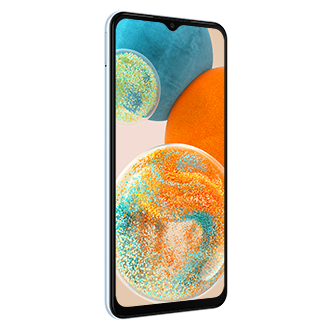 Samsung A23 5G 2022 hadir dengan selfie camera 8MP, lihat spesifikasi dan harga Samsung Galaxy A23 5G di website Samsung Indonesia. HP A23 5G 2022 hadir dalam varian Awesome Blue memori 6/128GB.