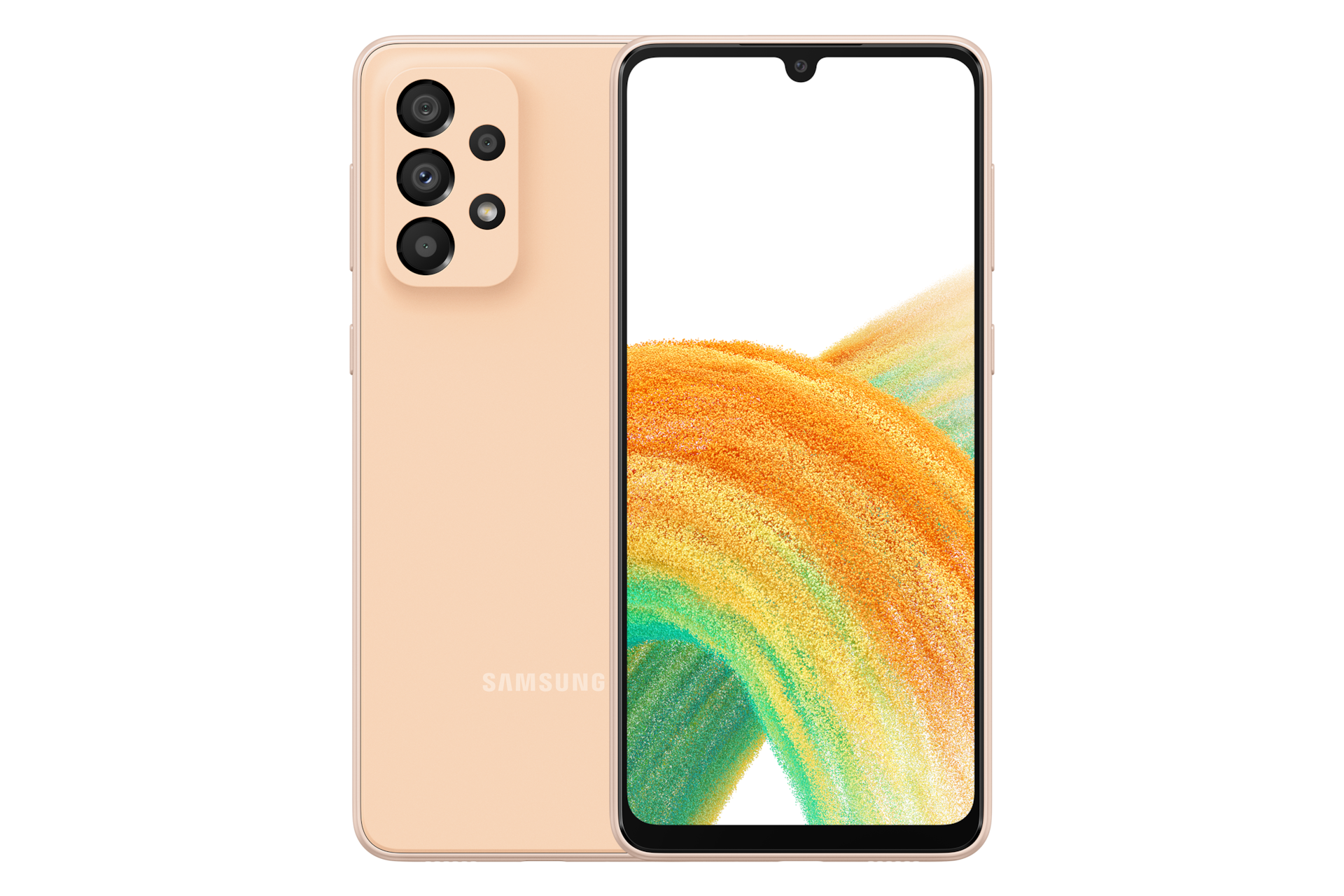 Samsung Galaxy A33 5G harga resmi Indonesia, beli Samsung A33 Awesome Peach dengan sAMOLED 90Hz. Garansi SEIN di website Samsung Indonesia.