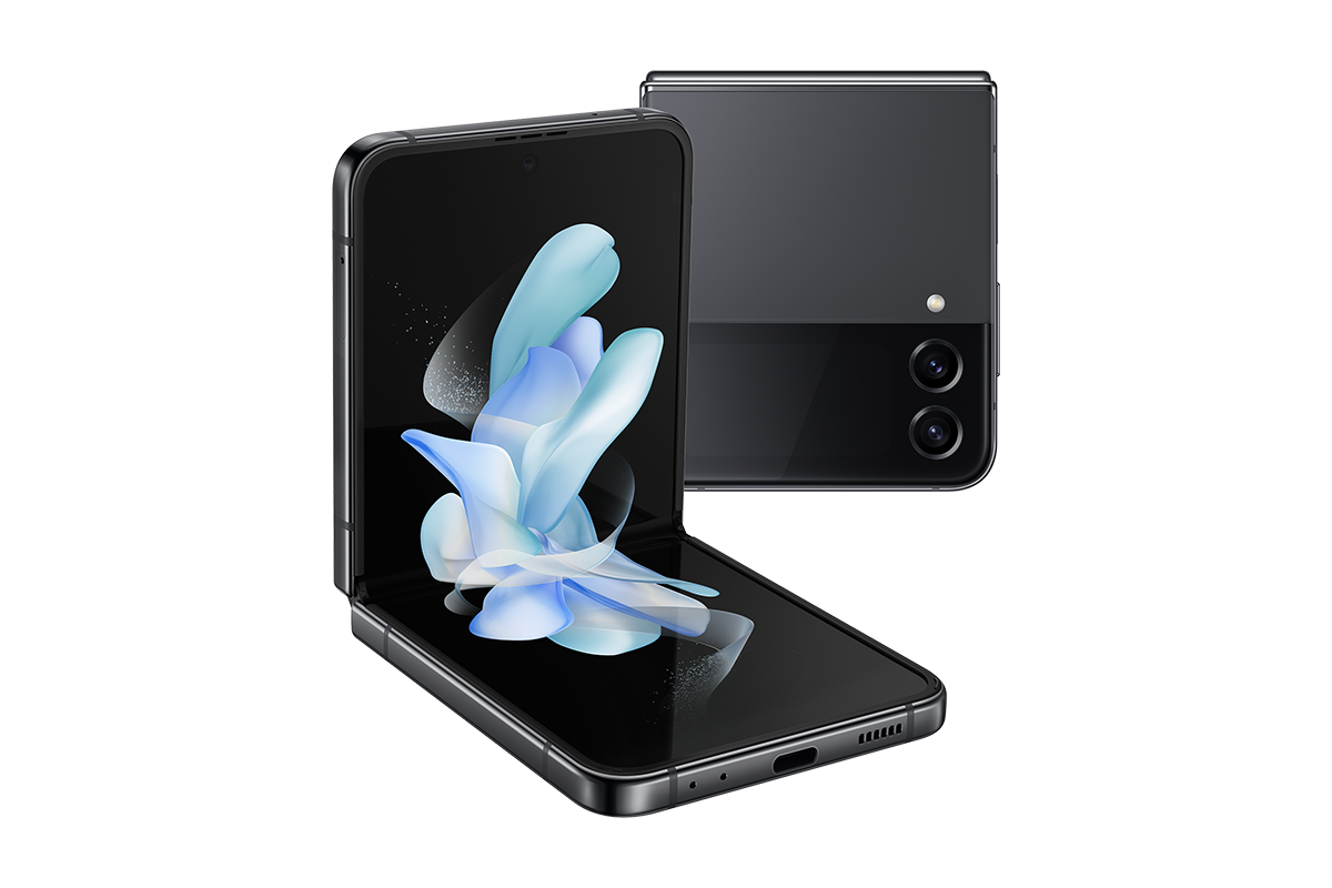 Beli HP lipat Samsung Z Flip 4 harga resmi Samsung Indonesia dengan layar Dynamic AMOLED 2X. Smartphone lipat Samsung Z Flip 4 hadir dengan memori 128GB warna Graphite.