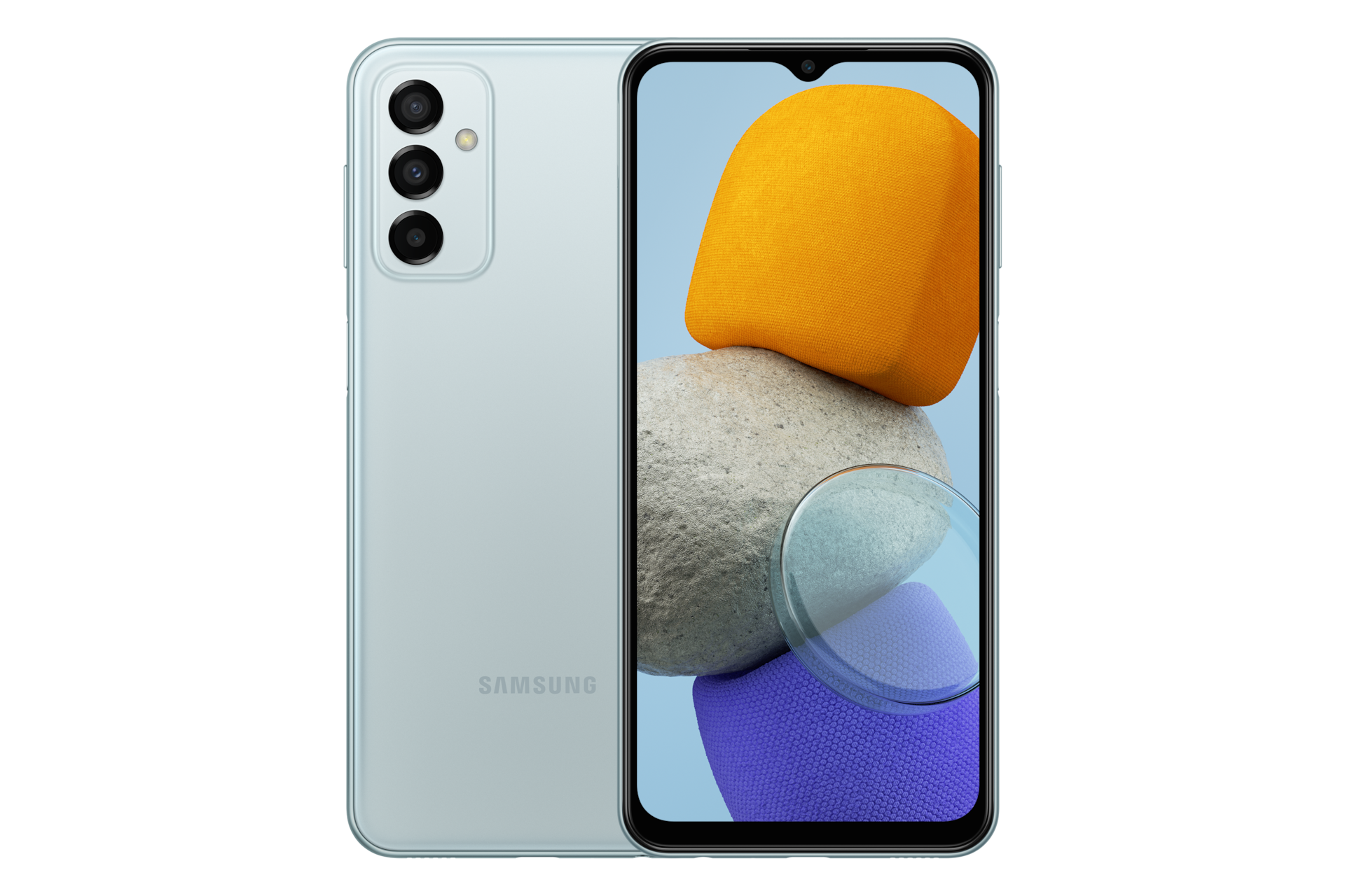 Cek harga HP Samsung M23 5G Light Blue garansi resmi SEIN di website Samsung Indonesia, hadir dengan layar 6,6 inci Super AMOLED 120Hz.