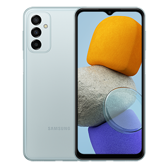 Cek harga HP Samsung M23 5G Light Blue garansi resmi SEIN di website Samsung Indonesia, hadir dengan layar 6,6 inci Super AMOLED 120Hz.