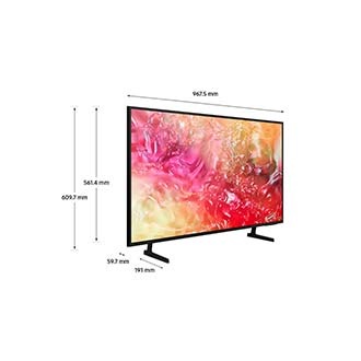 Dimension of Samsung UHD TV(967.5 x 609.7 x 191 mm) DU7000 with black feet stand