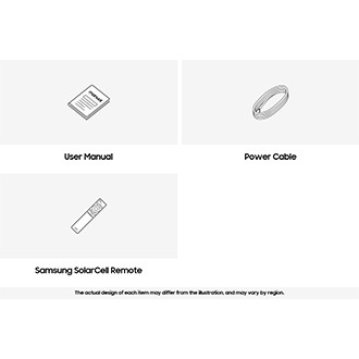 Samsung 2024 Crystal UHD DUE800 box contains remote control, power cable , and manual.