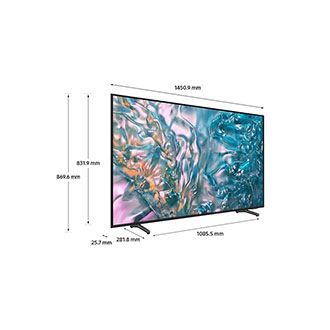 Dimension of 65inch Samsung Crystal UHD TV DUE800 with titan gray Float Lift stand