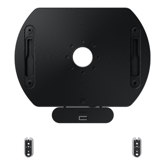 Samsung bracket TV putar otomatis VG-ARAB untuk TV Samsung The Frame 2022 dan Neo QLED. Bracket TV putar 360 derajat otomatis dalam tampilan sisi belakang warna hitam.