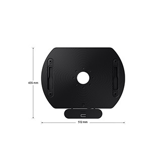 Ukuran bracket TV putar 360 derajat Samsung VG-ARAB untuk TV The Frame 2022 dan Samsung Neo QLED. Bracket TV putar 360 derajat ukuran 435x512mm.