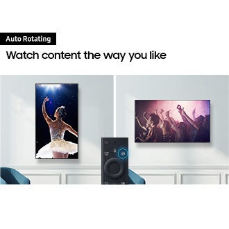 Bracket putar 360 derajat Samsung VG-ARAB dapat berputar otomatis untuk menonton vertikal atau landscape, mendukung model TV Samsung The Frame dan Neo QLED.