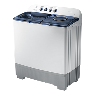 Mesin cuci front loading (WT5200KM) warna putih, tampilan depan kanan