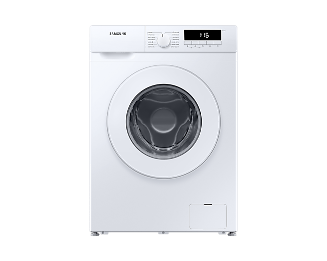 Mesin cuci front loading (WW80T3040WW) warna putih, tampilan depan