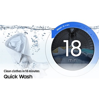 Quick Wash Clean clothes in 18 minutes