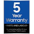 5 year warranty on parts & labour available on this appliance