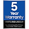 5-year warranty on parts & labour available on this appliance