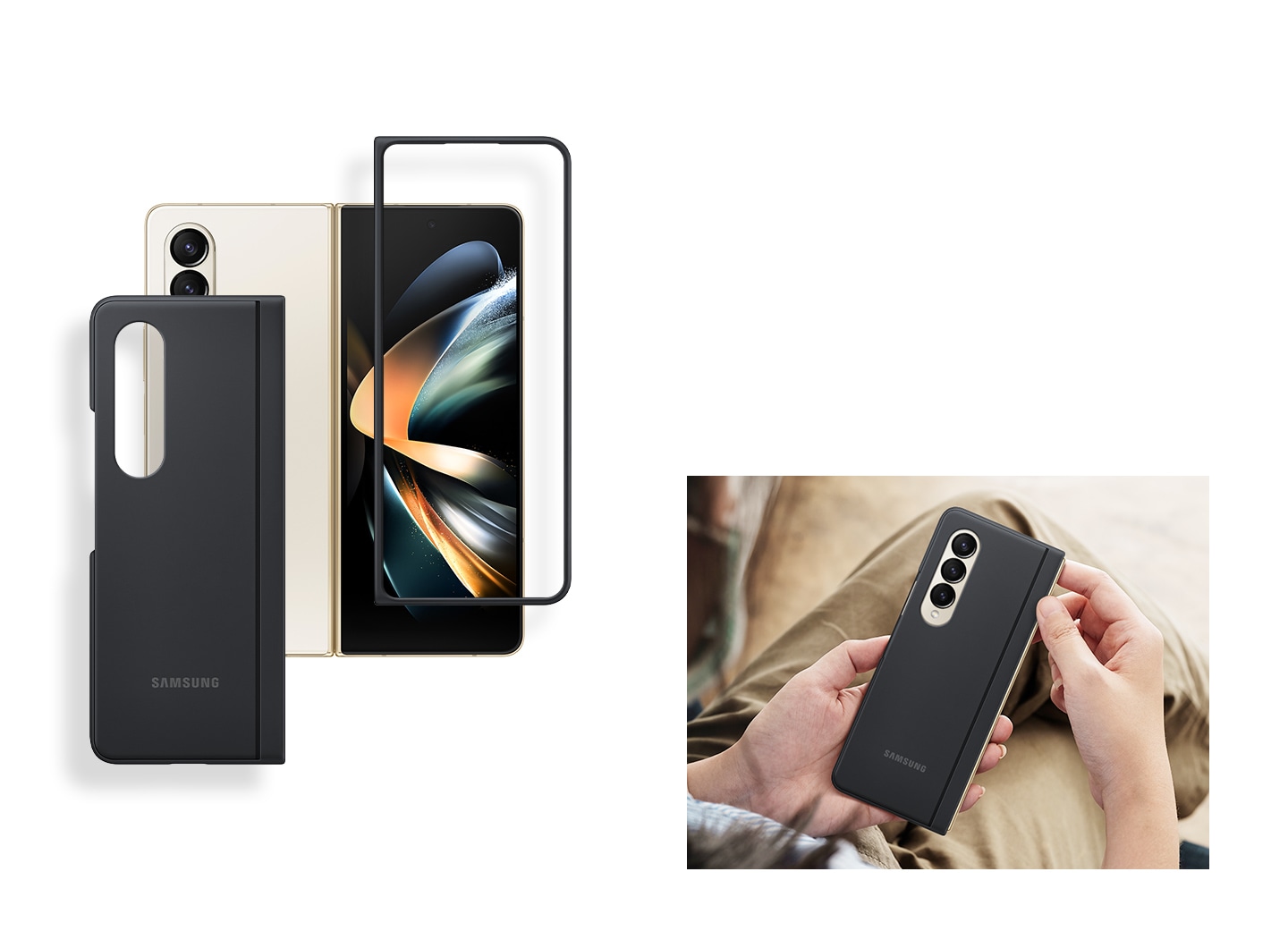 Slim Standing Cover wraps around edge of fold4