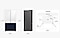 The Refrigerator is 70inches(1,778mm) in height including the door, 35 6/8 inches(908mm) in width, 28 6/8 inches(730mm) in depth, and 68⅞ inches(1,749mm) in height excluding the door from the rear. When installing, the refrigerator must be at least 2inches(50mm) away from the back wall. The depth including the space between the refrigerator and the back wall and the refrigerator body is 26inches(660mm), and the depth including the space between the refrigerator and the back wall and the refrigerator body and the refrigerator door is 30 6⁄8 inches(780mm).  The depth of installed Refrigerator including the door closed is 24inches(610mm), and the depth of the installed refrigerator including the door opened to 90 degrees is 43inches(1,093mm) and the refrigerator door also protrudes 2 1/8 inches(54mm) from the refrigerator body. The width when both doors are fully opened is 58 2⁄4 inches(1,485mm).