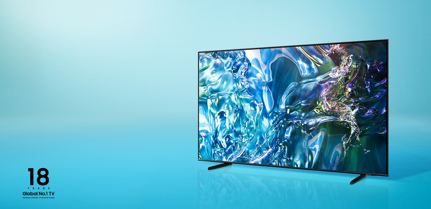 Q60D (New Simple Stand) with a fluid blue design displayed.