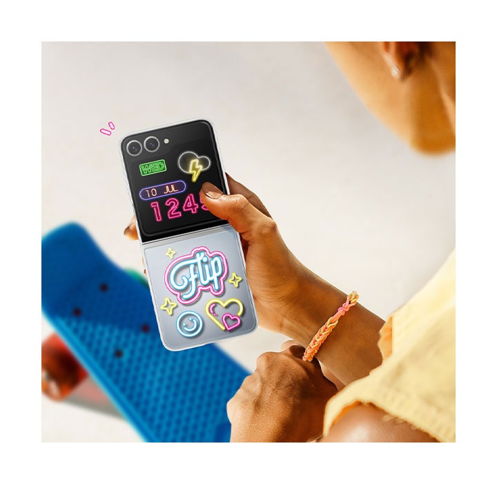 スマホアクセサリー Galaxy Z Flip6 Flipsuit Case Galaxy Z Flip6 Flipsuit Case with LED, Transparent Mobile