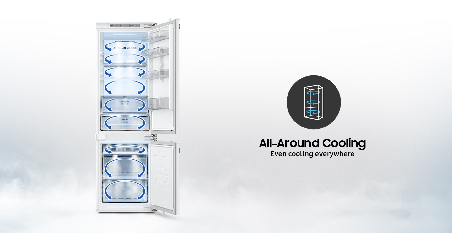 The all-round cooling function Show that each compartment is cooled evenly to every corner.