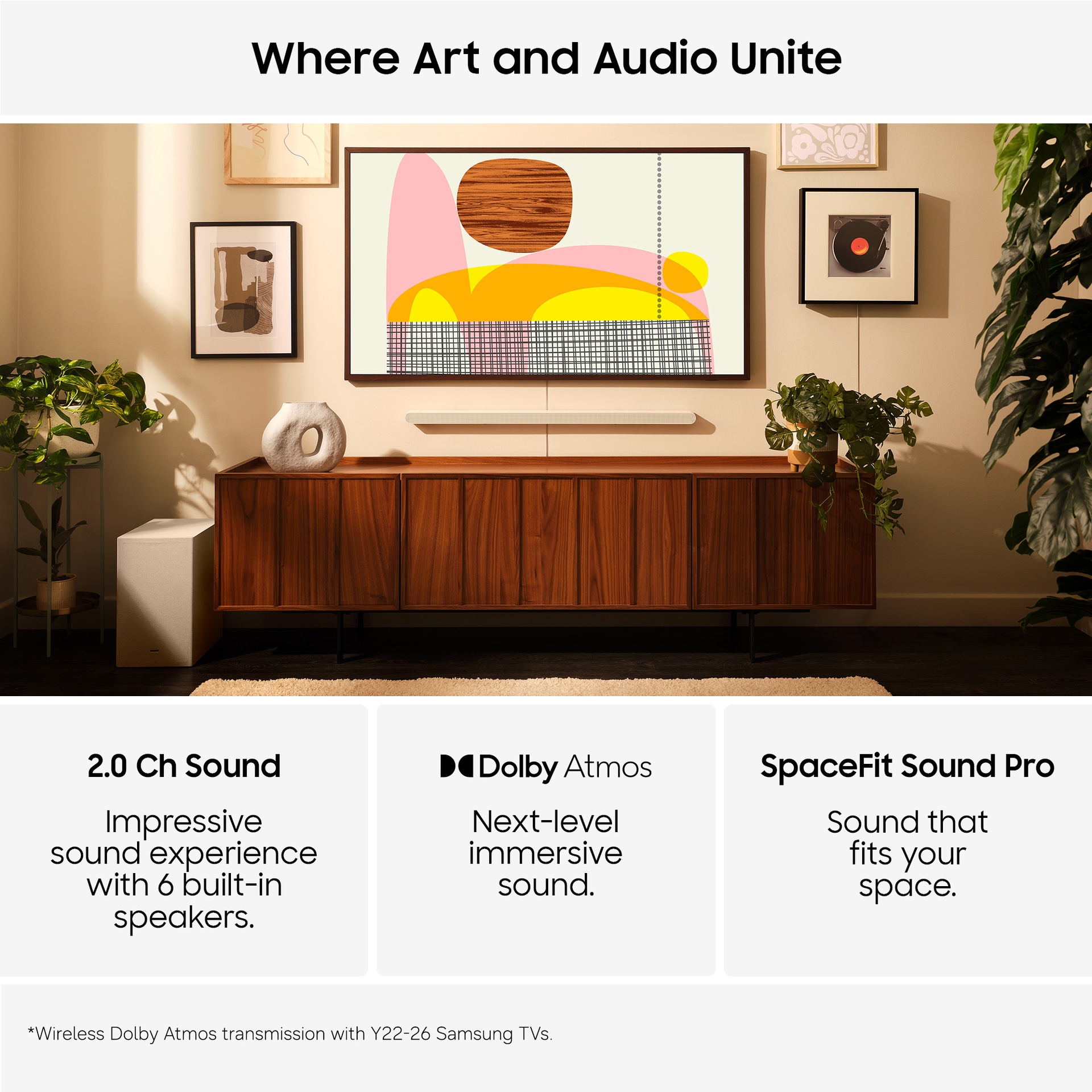 Music Frame HW-LS60D Wireless Smart Speaker (2024) Black
