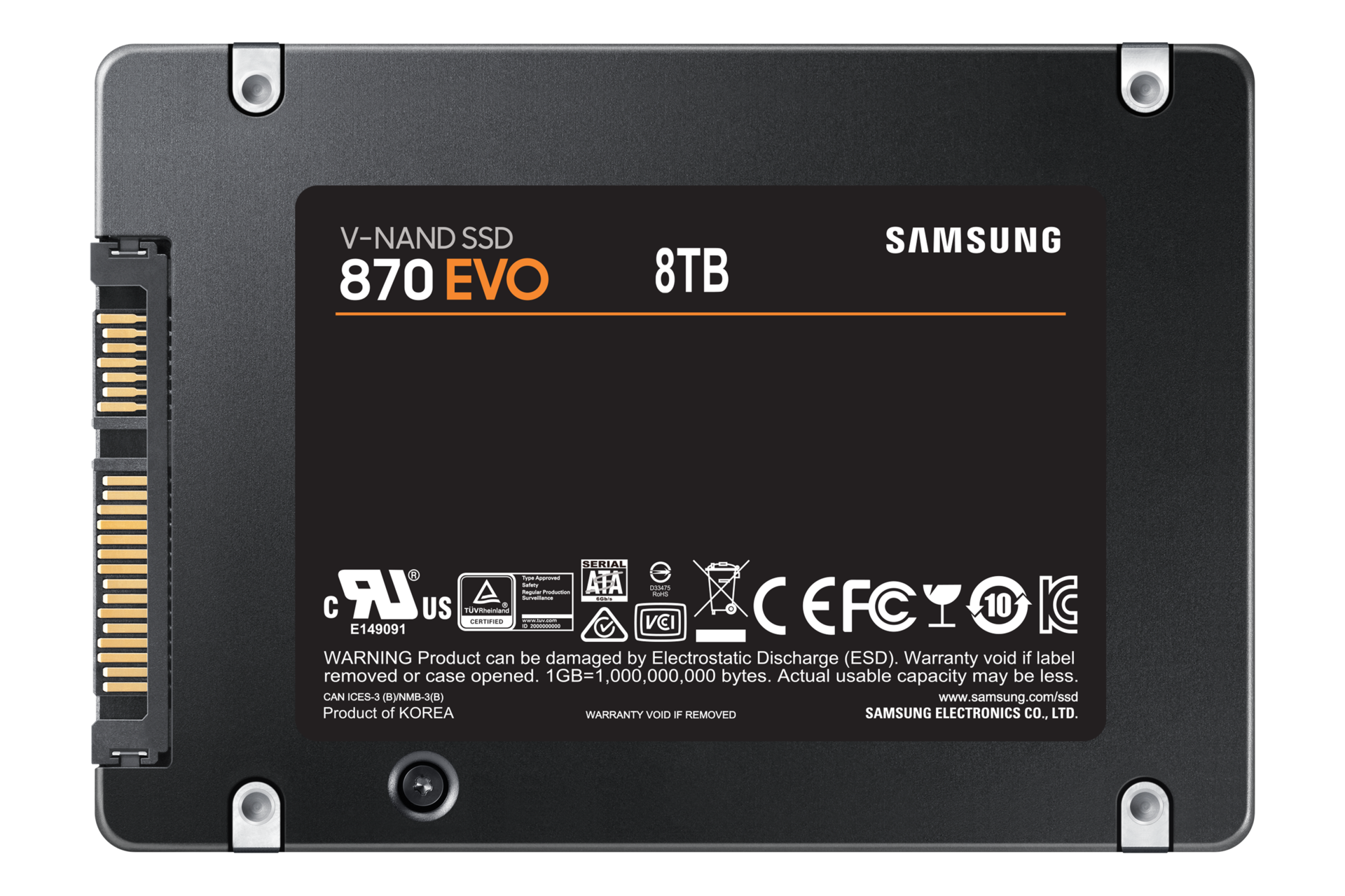 SSD 870 EVO SATA III  2.5 inch MZ-77E250B/EU Back Black 