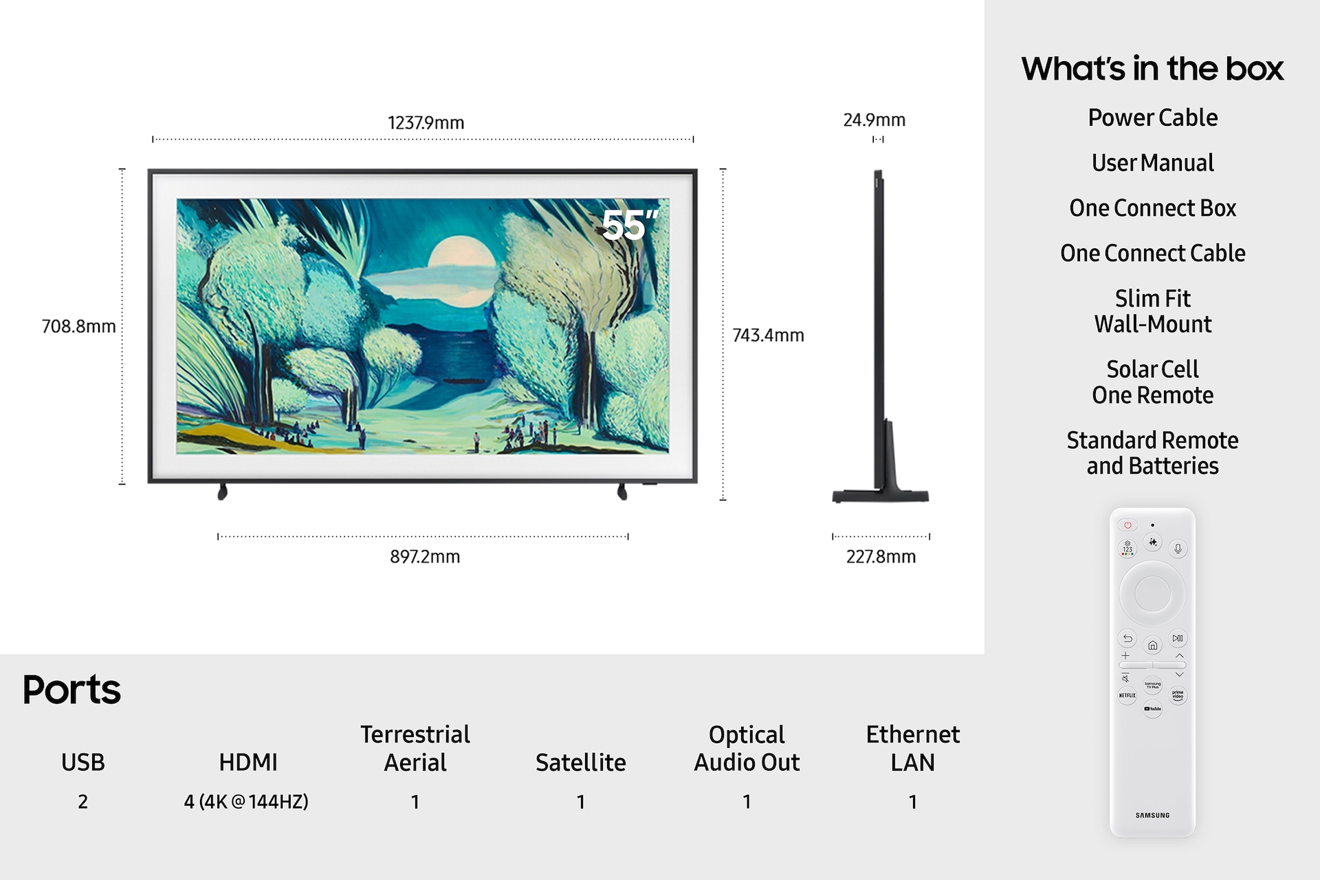55” The Frame QLED 4K Vision AI Smart TV (2025) Black
