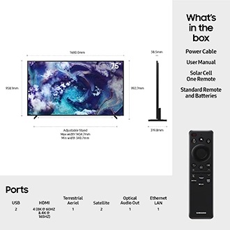 75" Neo QLED QN900F 8K Vision AI Smart TV (2025) Black