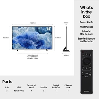 85" QLED Q8F 4K Vision AI Smart TV (2025) Titanium Gray