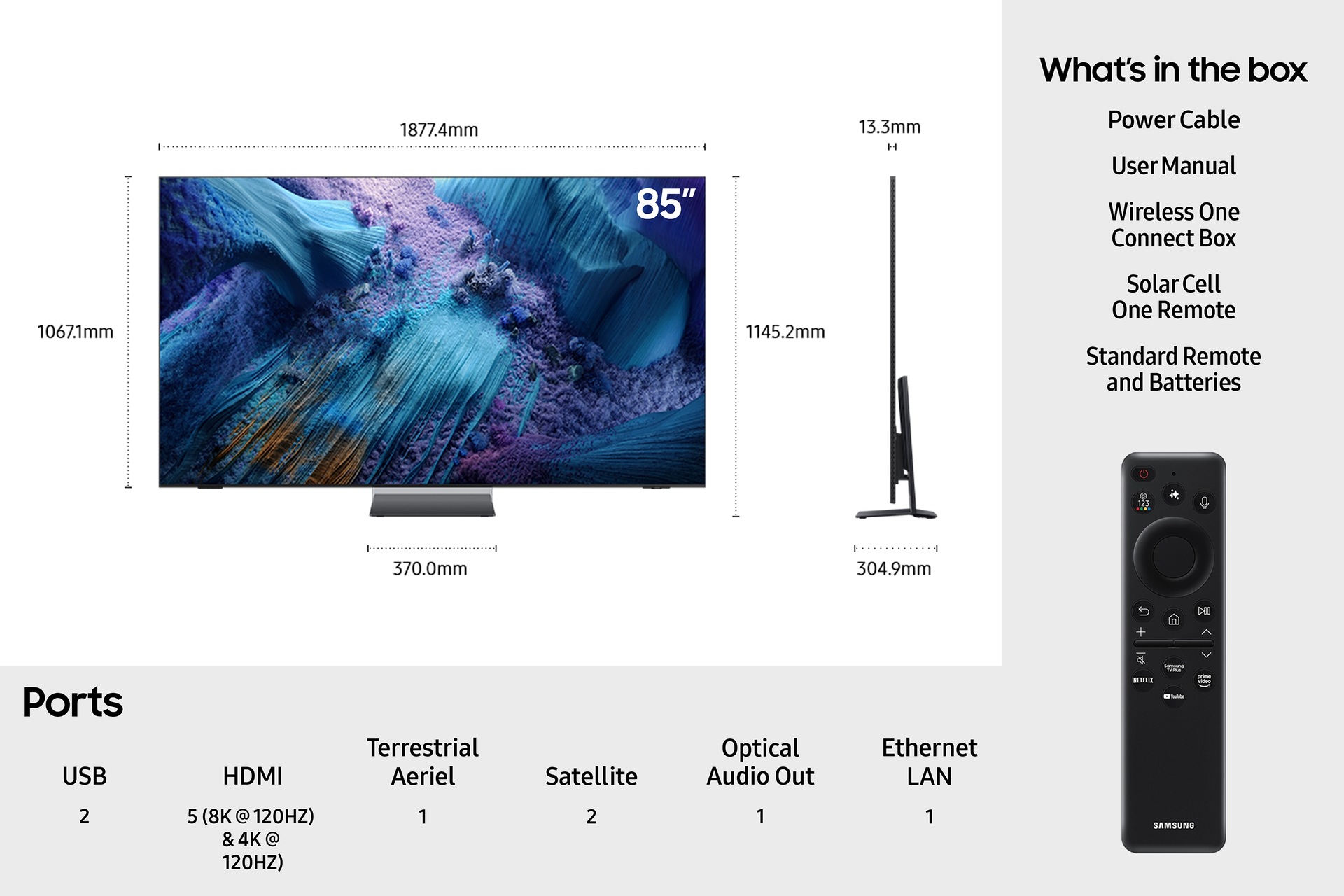 85" Neo QLED QN990F 8K Vision AI Smart TV (2025) Graphite
