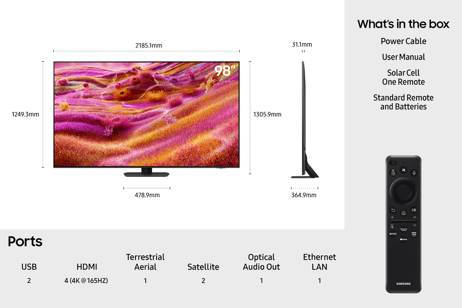 98" Neo QLED QN90F 4K Vision AI Smart TV (2025) Black