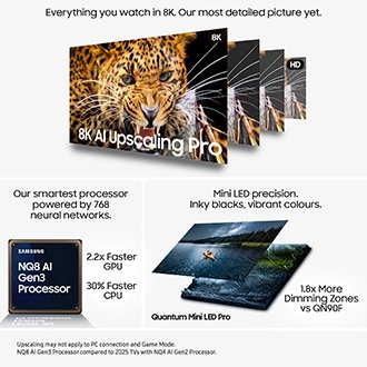 98" Neo QLED QN990F 8K Vision AI Smart TV (2025) Black