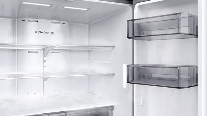 קנייה Rf70 מקרר 4 דלתות בטכנולוגיית Triple Cooling 636 ליטר Gray Samsung ישראל