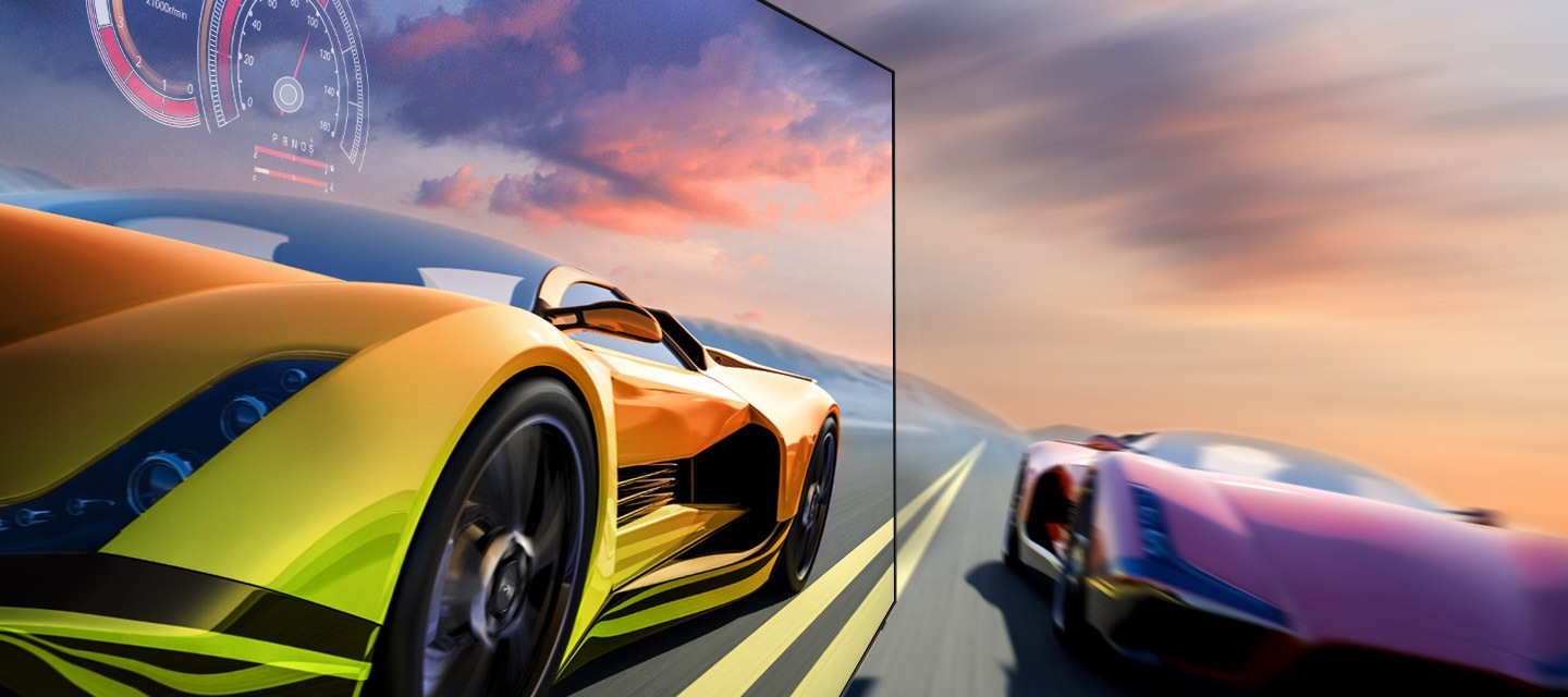 Two cars racing
