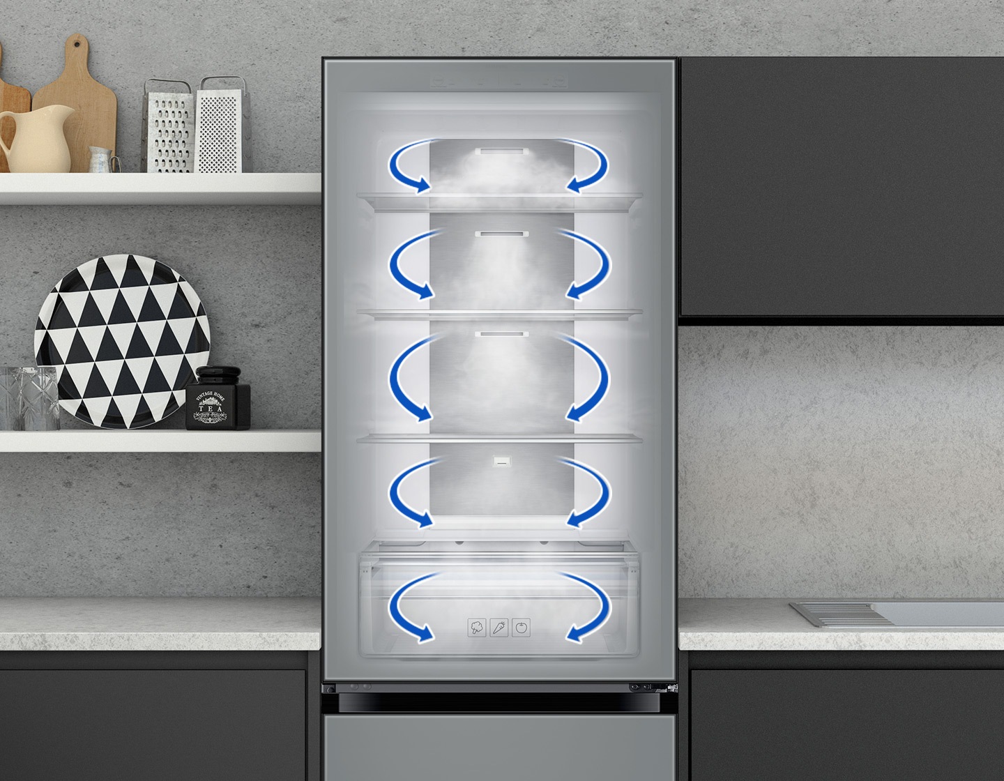 מקרר באופן אחיד בכל פינה