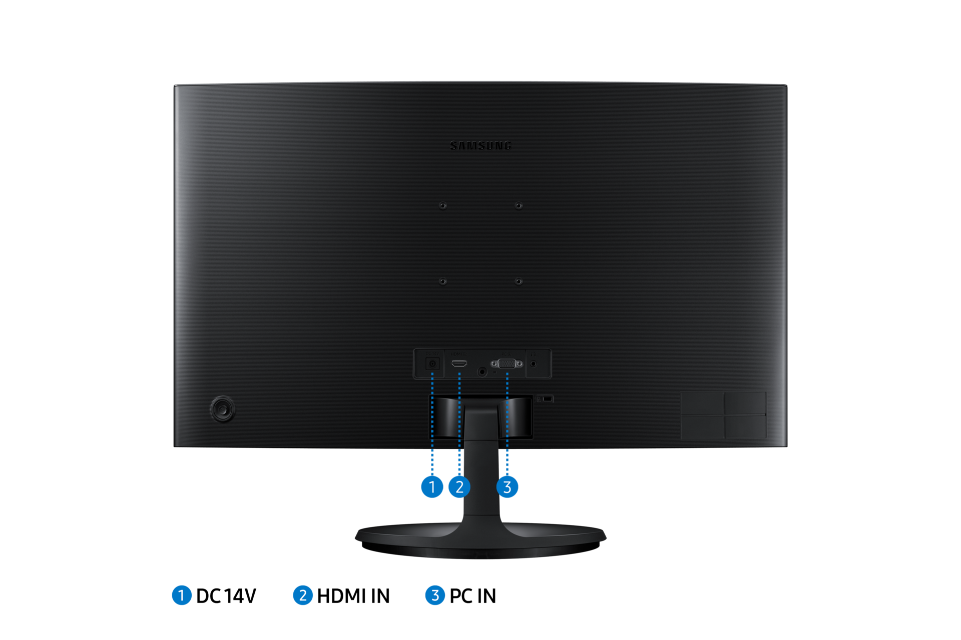 צג קעור ''24 דגם S24C360E עם מעמד עגול
 Detail-Connectivity2 Black 