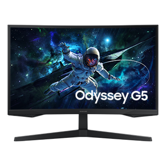 27" Odyssey G5 G55C QHD 165Hz Curved Gaming Monitor Front Black 
