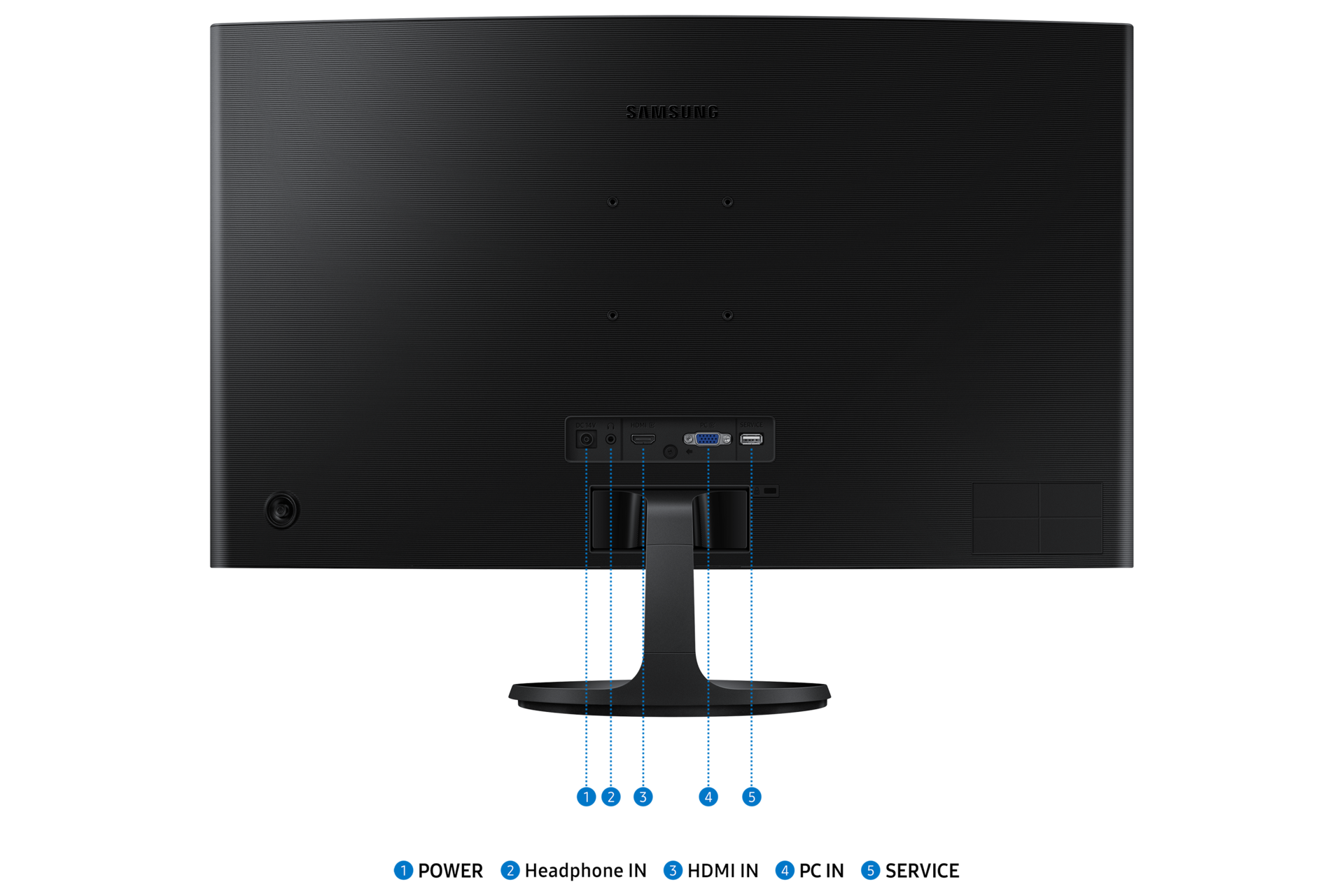 24"/27" Essential Monitor S3 S36GD FHD Back Black 