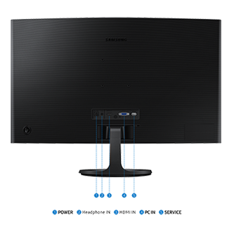 24"/27" Essential Monitor S3 S36GD FHD Back Black 