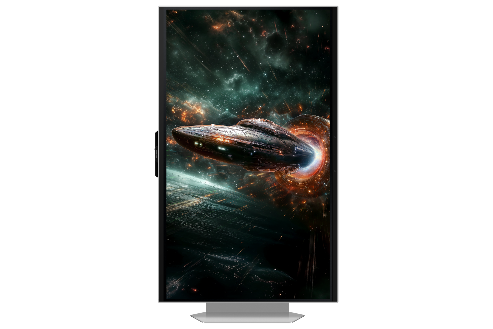 27" Odyssey 3D G90XF 4K 165Hz Gaming Monitor Pivot Silver 