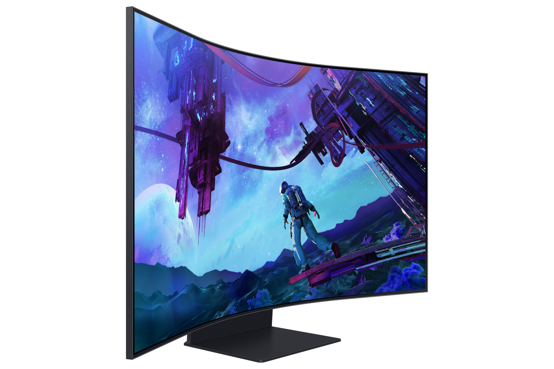 55" Odyssey Ark 2<sup>nd</sup> Gen. G97NC L-Perspective-Horizontal Black 